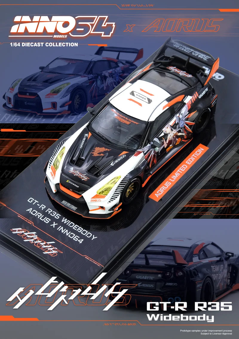 Inno64 Nissan GTR R35 Widebody AORUS Limited Edition IN64-R35LB-AORUS