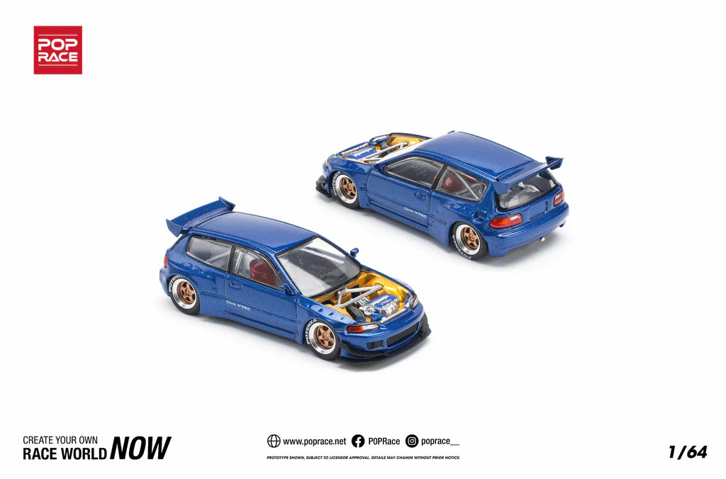 Pop Race Pandem Civic EG6 Azul Metalico # 174 1.64