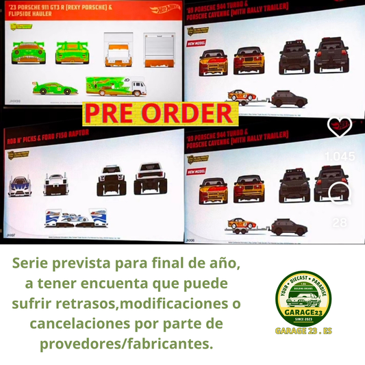 PREORDER *** LLEGADA APROXIMADA DICIEMBRE 2026 *** PUEDE SUFRIR RETRASOS**** PACK DE 4 HOT WHEELS TEAM TRANSPORT SERIE COMPLETA - REXY