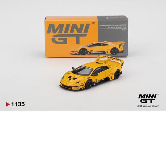 MINI GT Lamborghini LBWK Silhouette MURCIELAGO GT Evo Yellow # 1135