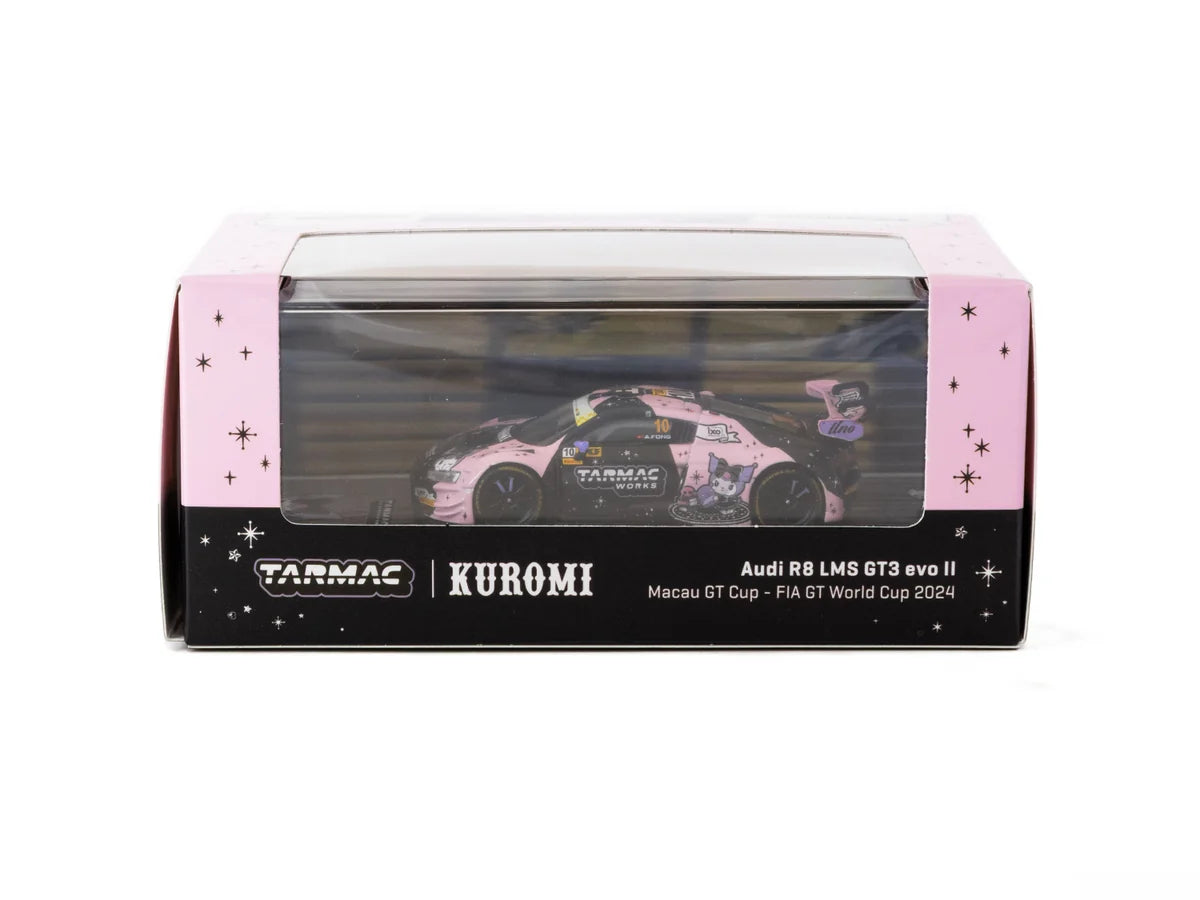 Tarmac Audi R8 LMS GT3 evo II Macau GT Cup Edición Especial KUROMI - #10 Adderly FongMacau GT Cup - FIA GT World Cup Uno Racing - Incluye tarjetas exclusivas