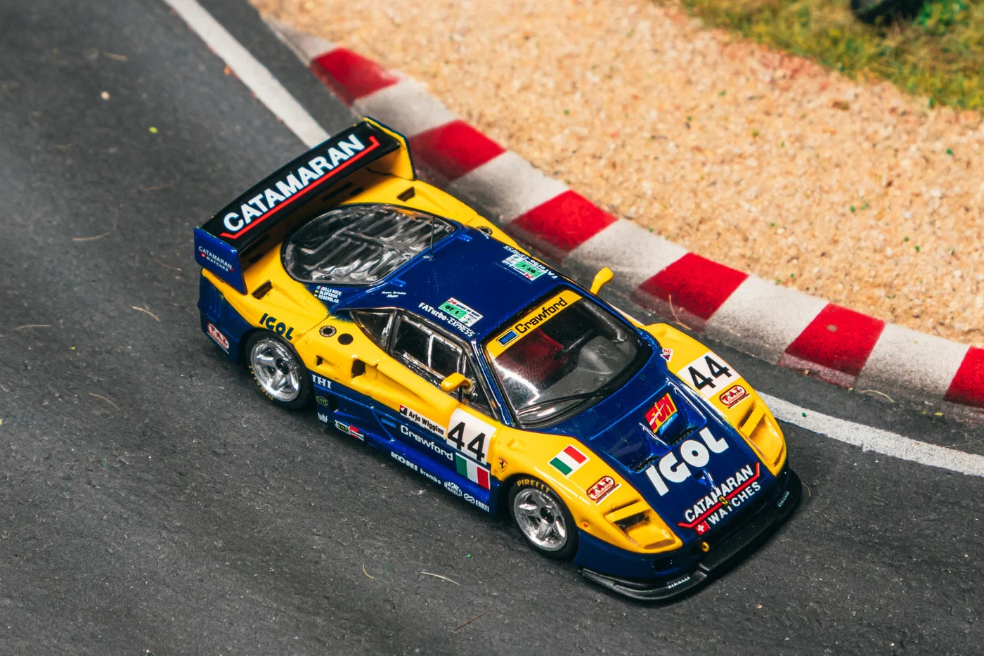 Tarmac Works 1/64 Ferrari F40 GTE 24h de Le Mans 1996 Luciano Della Noce / Anders Olofsson / Carl Rosenblad - Tarmac Models - TC-T64-088-96LM44