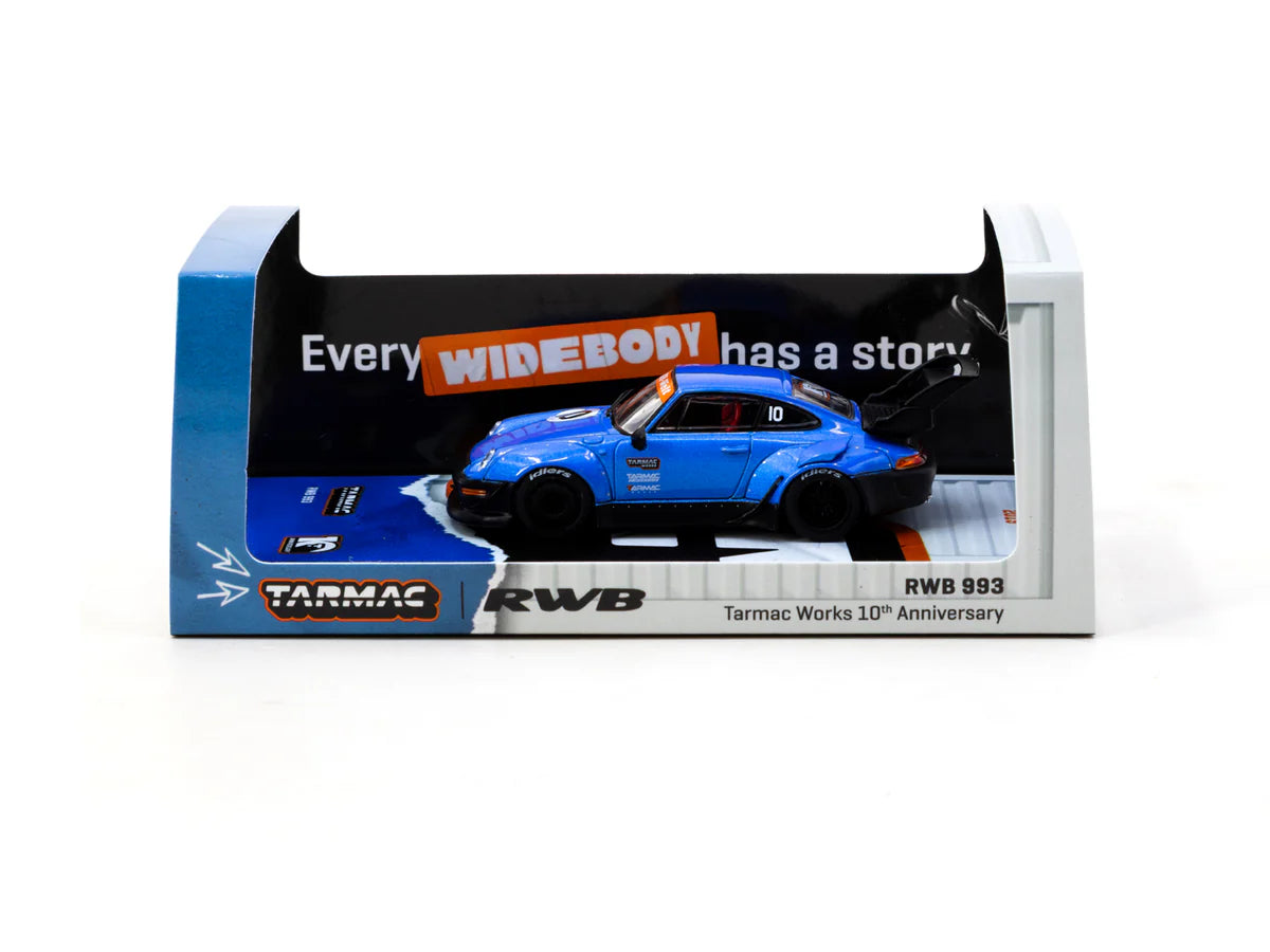 Tarmac Works 1.64 Porsche 911 RWB 993 Tarmac Works 10th Anniversary Blue