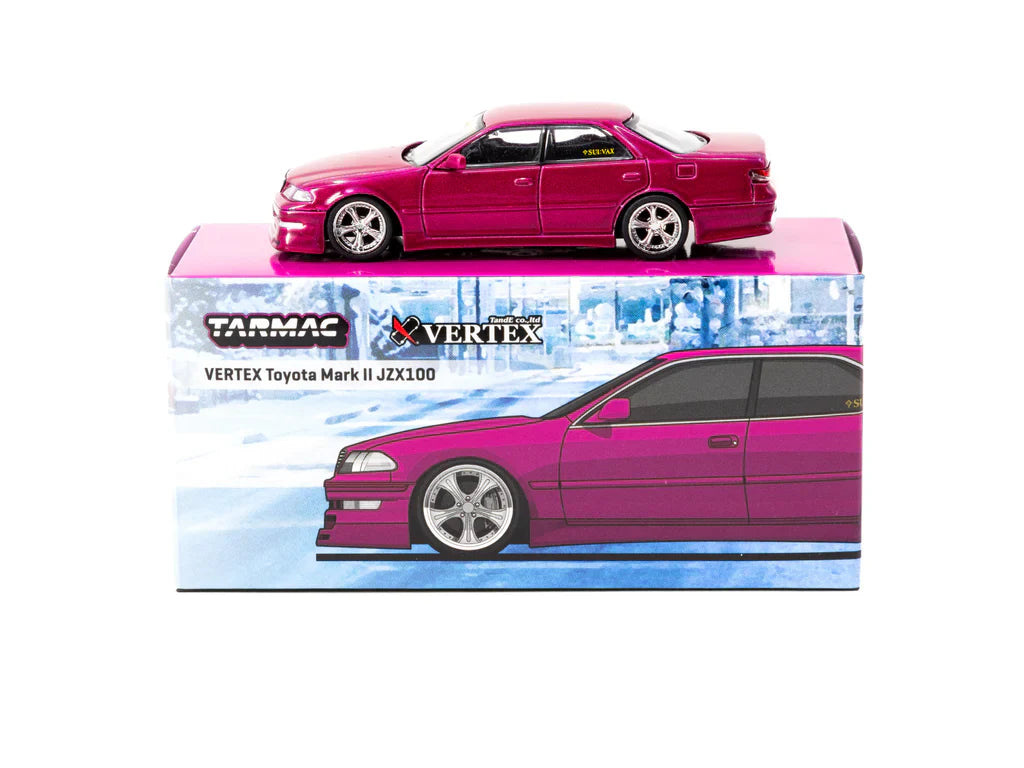 Tarmac Works 1.64 Vertex Toyota Mark II JZX100 Rojo Metálico