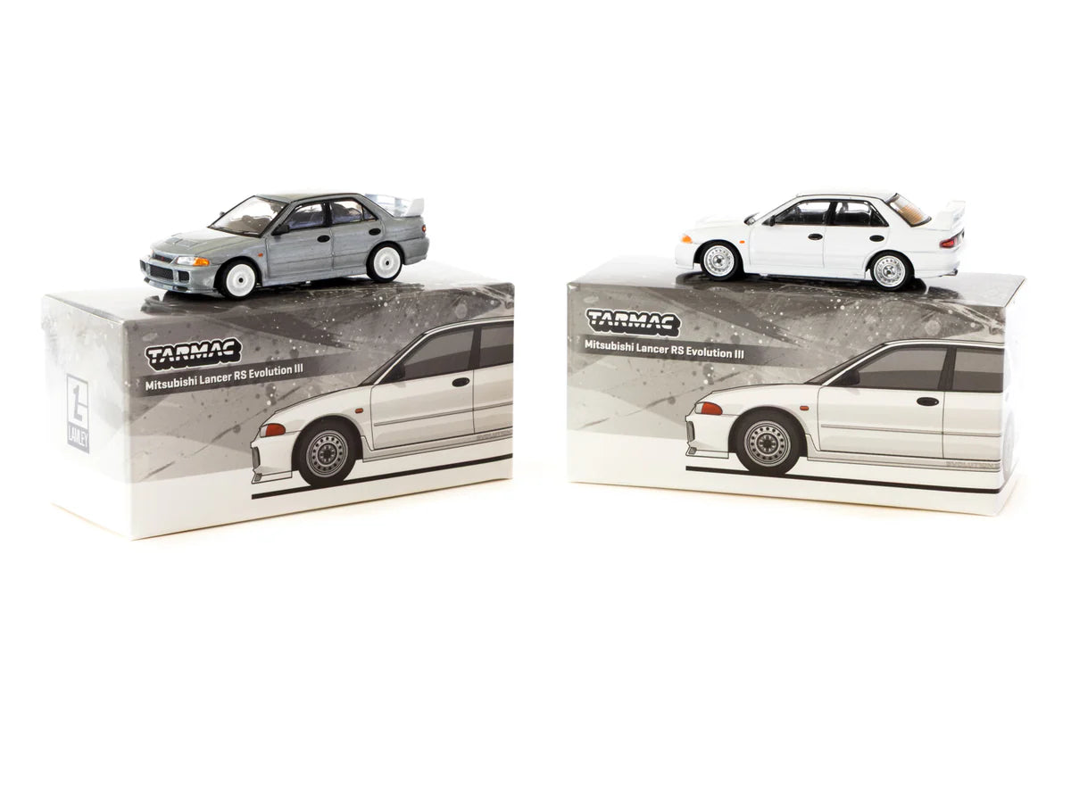 Tarmac Works 1/64 Mitsubishi Lancer RS Evolution III blanco - Edición especial Lamley - Tarmac Works GLOBAL64