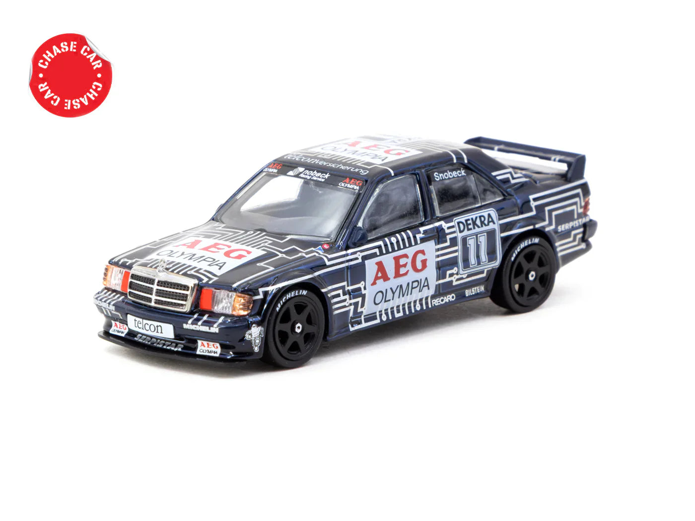 Tarmac Works 1.64 Mercedes Benz 190 E 2.5 16 EVO 1 DTM AEG 1989 Dany Snobeck T64G-057-89DTM11