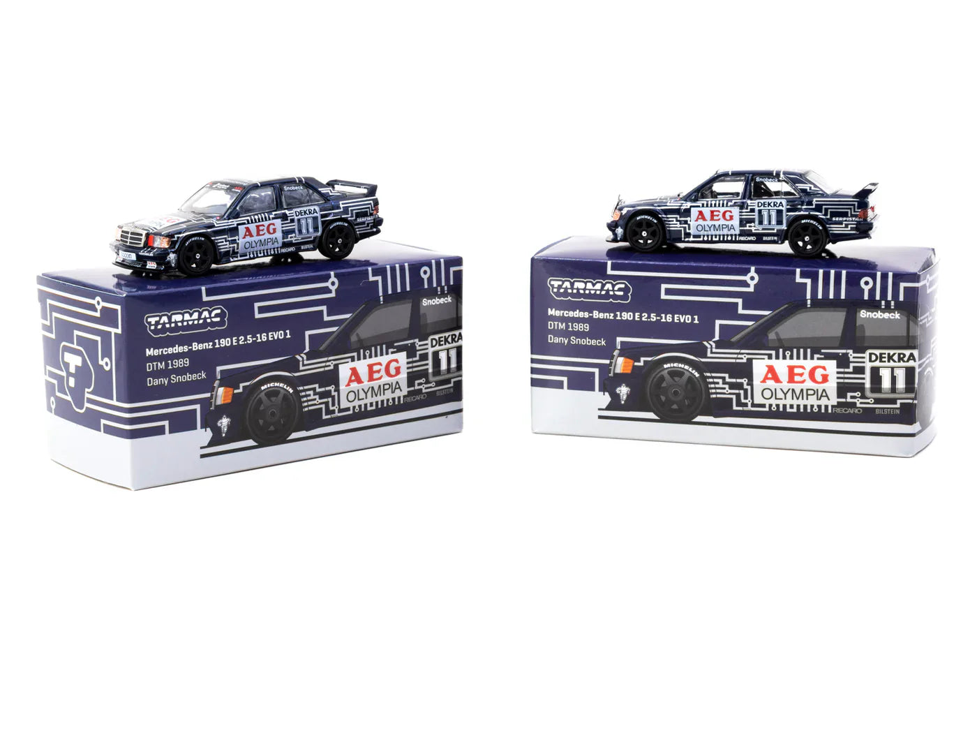 Tarmac Works 1.64 Mercedes Benz 190 E 2.5 16 EVO 1 DTM AEG 1989 Dany Snobeck T64G-057-89DTM11