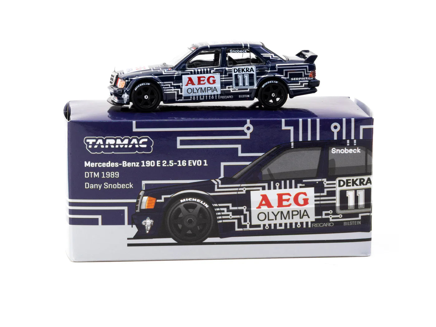 Tarmac Works 1.64 Mercedes Benz 190 E 2.5 16 EVO 1 DTM AEG 1989 Dany Snobeck T64G-057-89DTM11