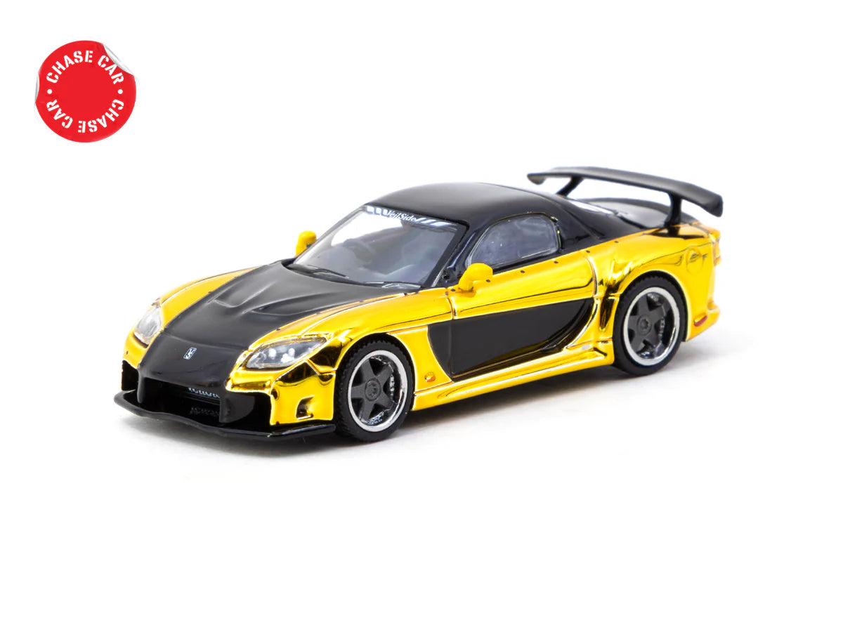 TARMAC WORKS 1.64 Mazda RX7 VeilSide Fortune7 amarillo/negro  - Tarmac Works GLOBAL64