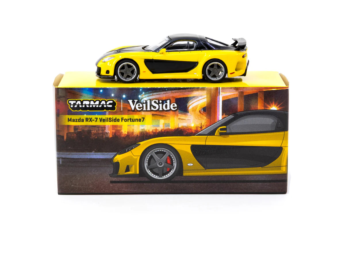 TARMAC WORKS 1.64 Mazda RX7 VeilSide Fortune7 amarillo/negro  - Tarmac Works GLOBAL64