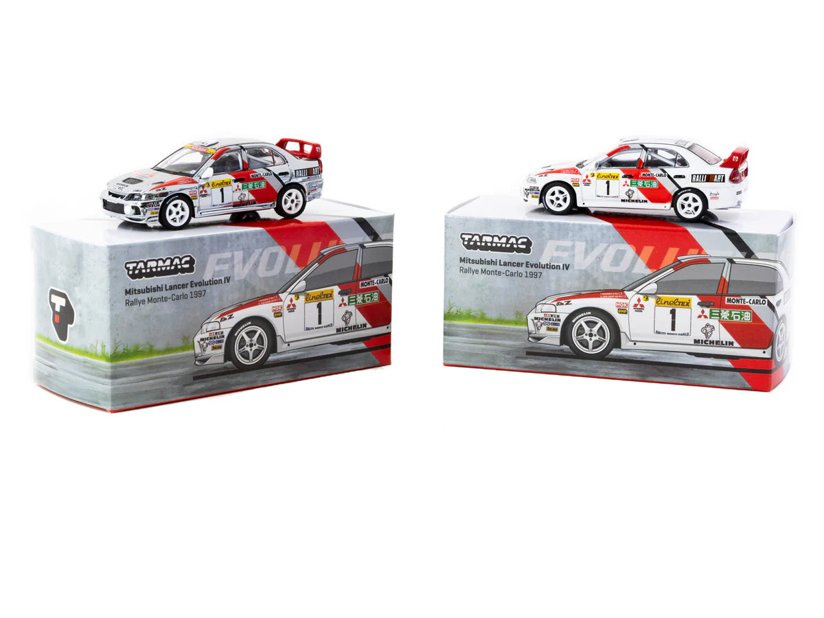 TARMAC WORKS 1.64 Mitsubishi Lancer Evolution IV Rallye Monte Carlo 1997 #1 - Tarmac Works GLOBAL64