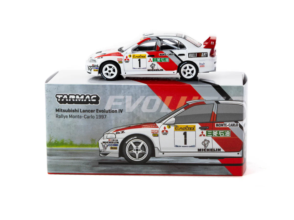 TARMAC WORKS 1.64 Mitsubishi Lancer Evolution IV Rallye Monte Carlo 1997 #1 - Tarmac Works GLOBAL64