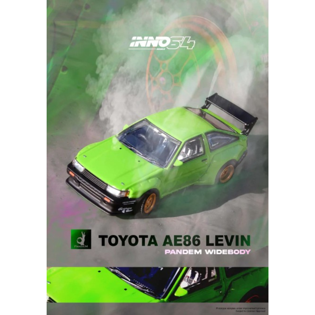 Inno64 Toyota Corolla Levin AE86 "PANDEM / ROCKET BUNNY" Verde 1.64