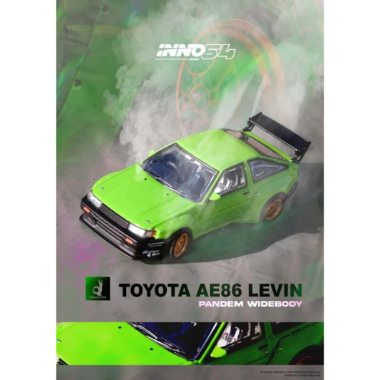 Inno64 Toyota Corolla Levin AE86 "PANDEM / ROCKET BUNNY" Verde 1.64