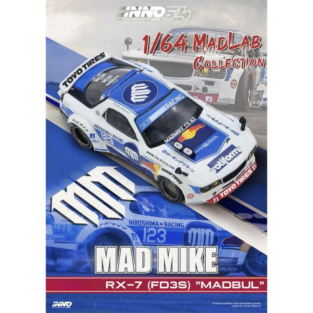 INNO64 Mazda RX7 Mad Mike (FD3S) Pandem Rocket Bunny Madbul 	IN64-MADLAB01-MADBUL