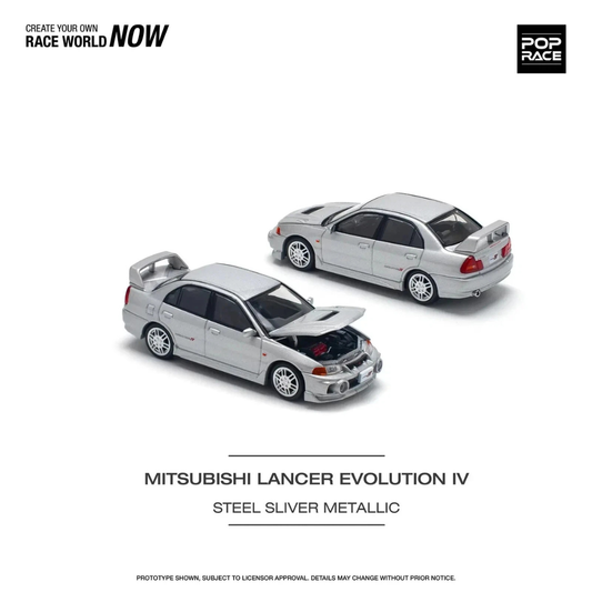 Pop Race Limited Mitsubishi Lancer Evolution IV Steel Silver # 140 1.64