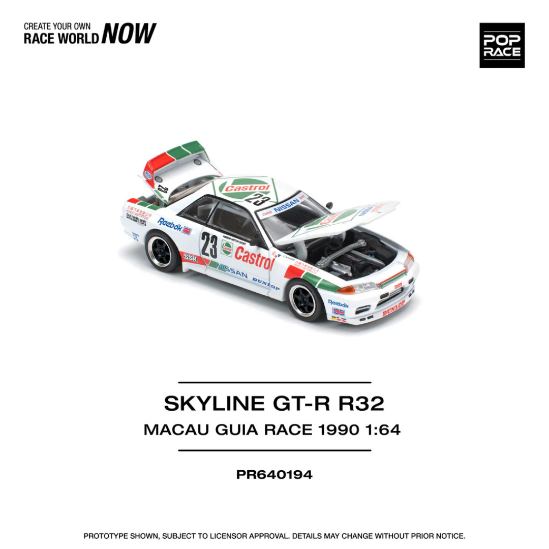 Pop Race Skyline GTR R32 #23 Campeón de Macau Guia Race de 1990 - Castrol # 194 1.64