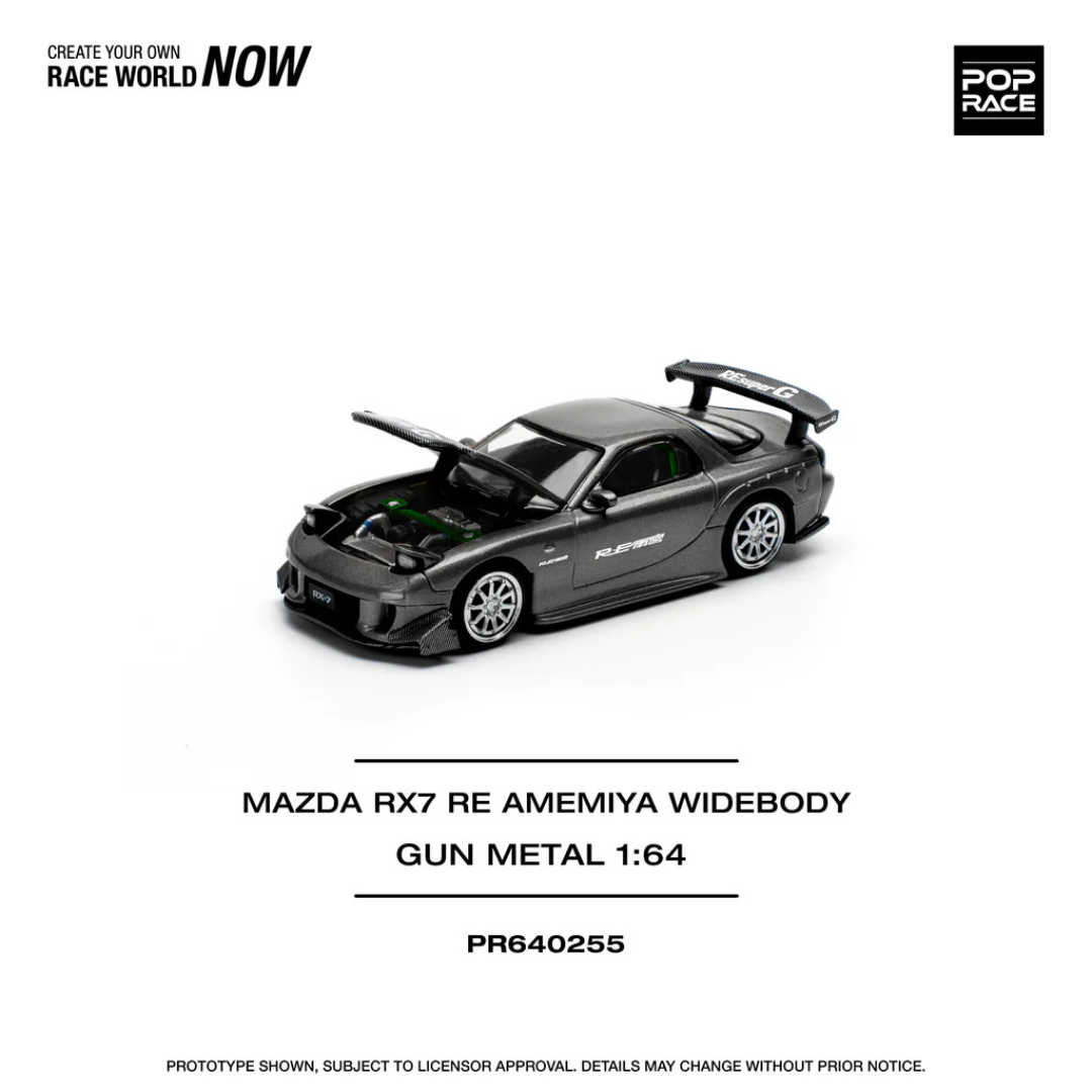 Pop Race Mazda RX7 RE AMEMIYA Gun Metal # 255  1.64