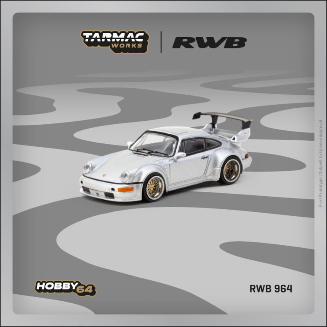 Tarmac Works Porsche RWB 964 Silver 1.64