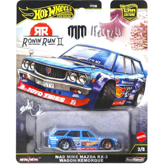 Hot Wheels Premium Mazda RX3 Mad Mike Wagon Ronin Run 2