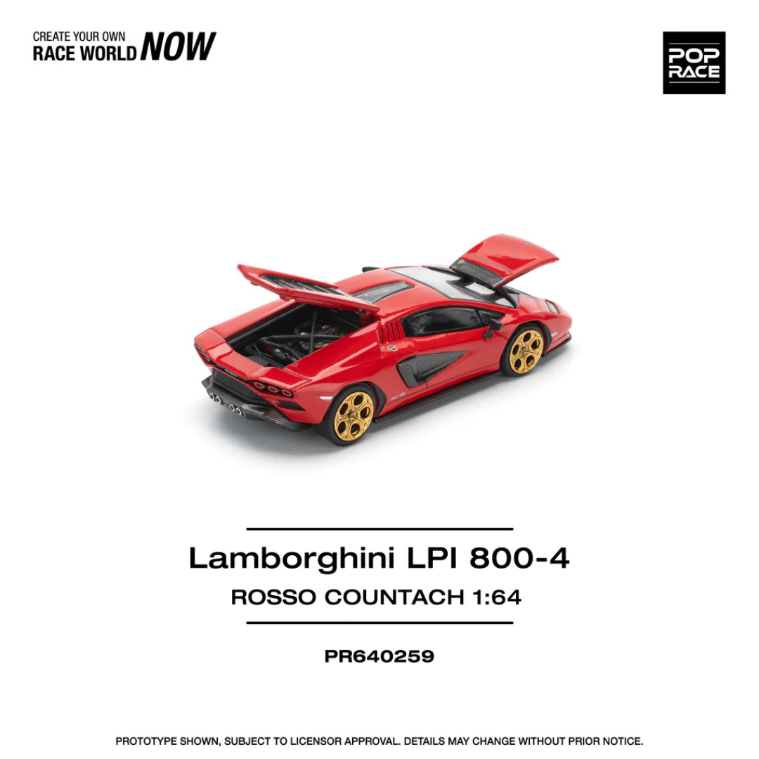 POP RACE Lamborghini Countach LPI 800 Rosso Red # 259