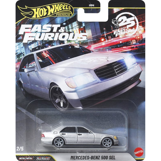 Hot Wheels Premium Mercedes Benz 500 SEL 25º Aniversario Fast And Furious HNW46-979N