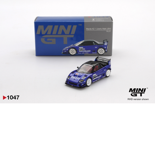 MINI GT MAZDA AZ-1 LIBERTY WALK LB40 PILOTO 2024 # 1047