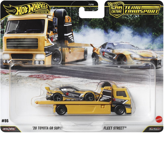 Hot Wheels Premium Team Transport '20 Toyota GR Supra y Fleet Street # 86