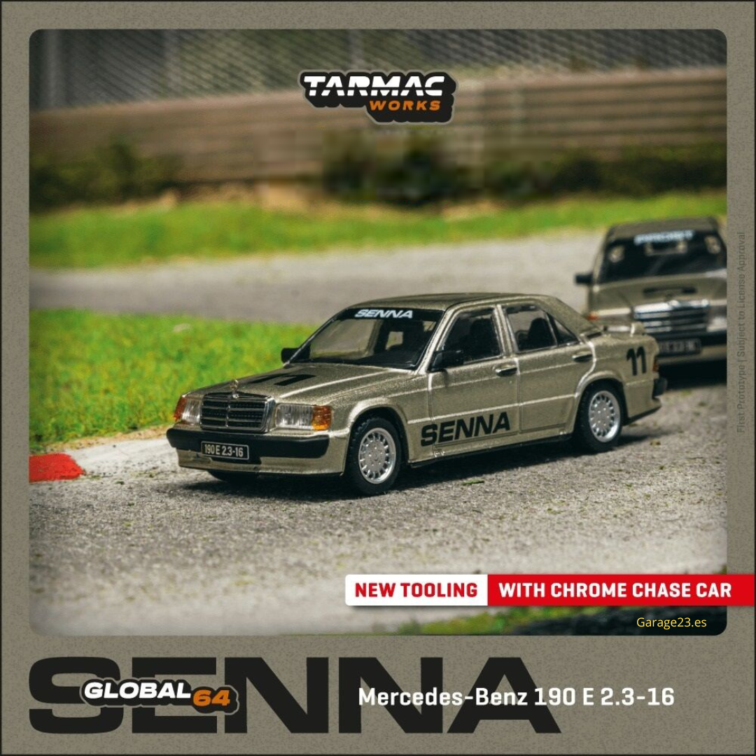 Tarmac Works Mercedes-Benz 190 E 2.3-16 Ayrton Senna Carrera del Campeón 1984 #11 - GLOBAL64