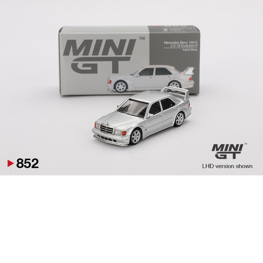 MINI GT MERCEDES BENZ 190E 2.5-16 EVO 2 ASTRAL PLATA 1989 # 852