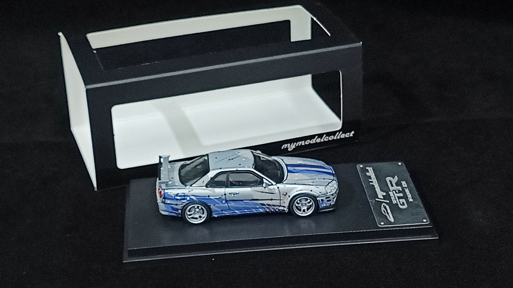 My Model Collect Skyline R34 V Spec Gris / Azul MMC640009I