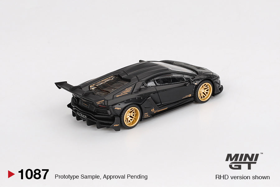 MINI GT LAMBORGHINI AVENTADOR LB WORKS LIMITED EDITION MATTE BLACK 2025 # 1087