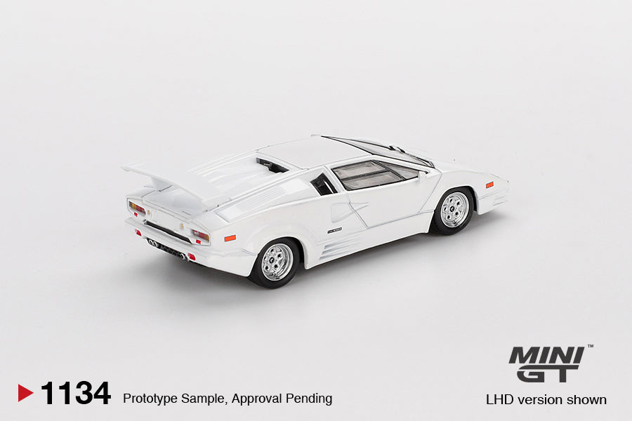 MINI GT LAMBORGHINI COUNTACH 25TH ANNIVERSARY WHITE 1989 # 1134