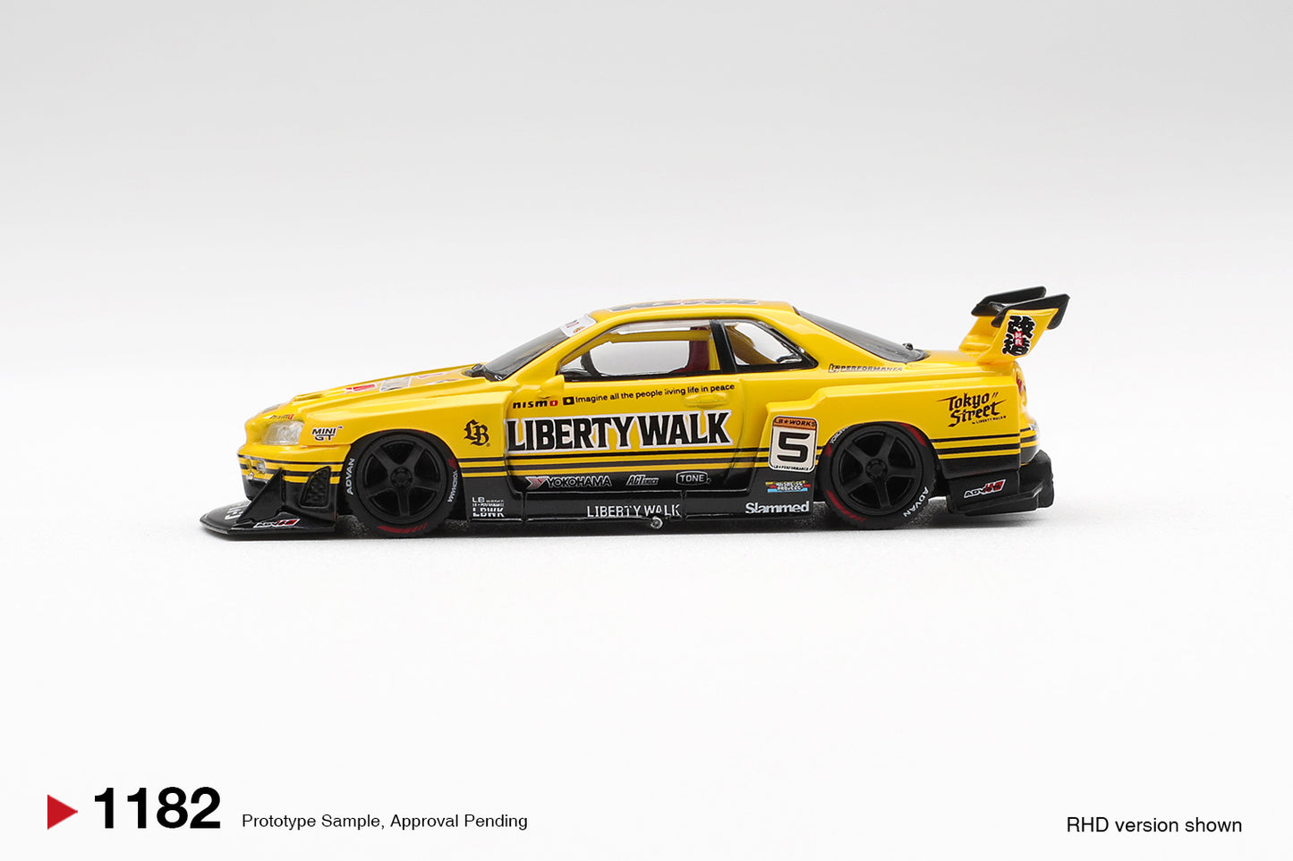 MINI GT 1:64 NISSAN GTR R34 SKYLINE SUPER SILHOUETTE SPORT YELLOW 2025 # 1182