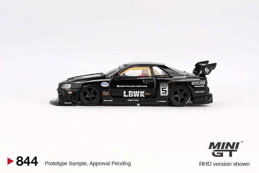 MINI GT NISSAN SKYLINE R34 NISSAN LB-ER34 SUPER SILHOUETTE SKYLINE BLACK 2024 # 844