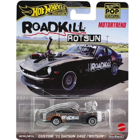 Hot Wheels Premium Datsun 2040z (Rotsun) Custom `71 Pop Culture MotorTrend Roadkill