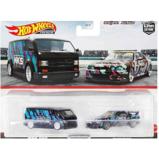 Hot Wheels Premium Duo Pack 2 MBK Van  Nissan Skyline GT-R (BCNR33) HKS