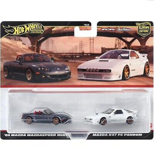 Hot Wheels Premium Pack 2 Dúo 04 MAZDA MAZDASPEED MIATA/RX7 FC PANDEM