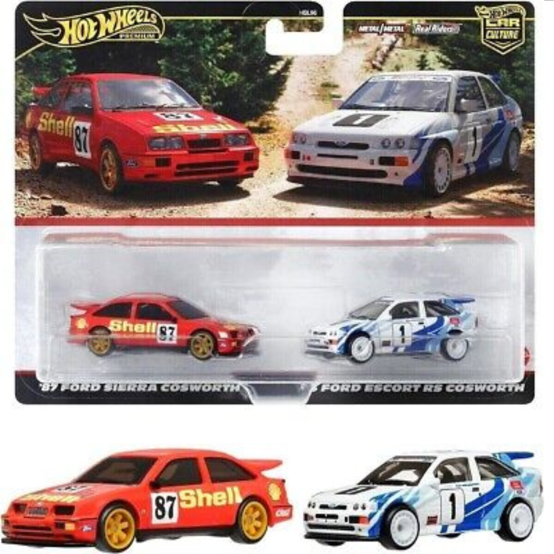 Hot Wheels Premium Pack 2 Dúo Ford Sierra Cosworth / Ford Escort RS