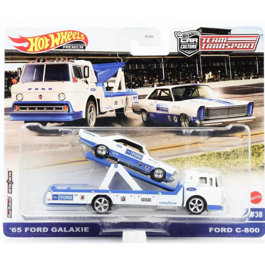 Hot Wheels Premium Team Transport Ford C-800 & 1964 Ford Galaxie #38