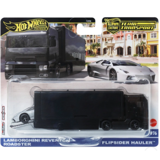 Hot Wheels Premium Team Transport Lamborghini Reventon Roadster & Flipside Hauler #76