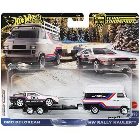 HOT WHEELS TEAM TRANSPORT DMC DELOREAN RALLY HW HAULER