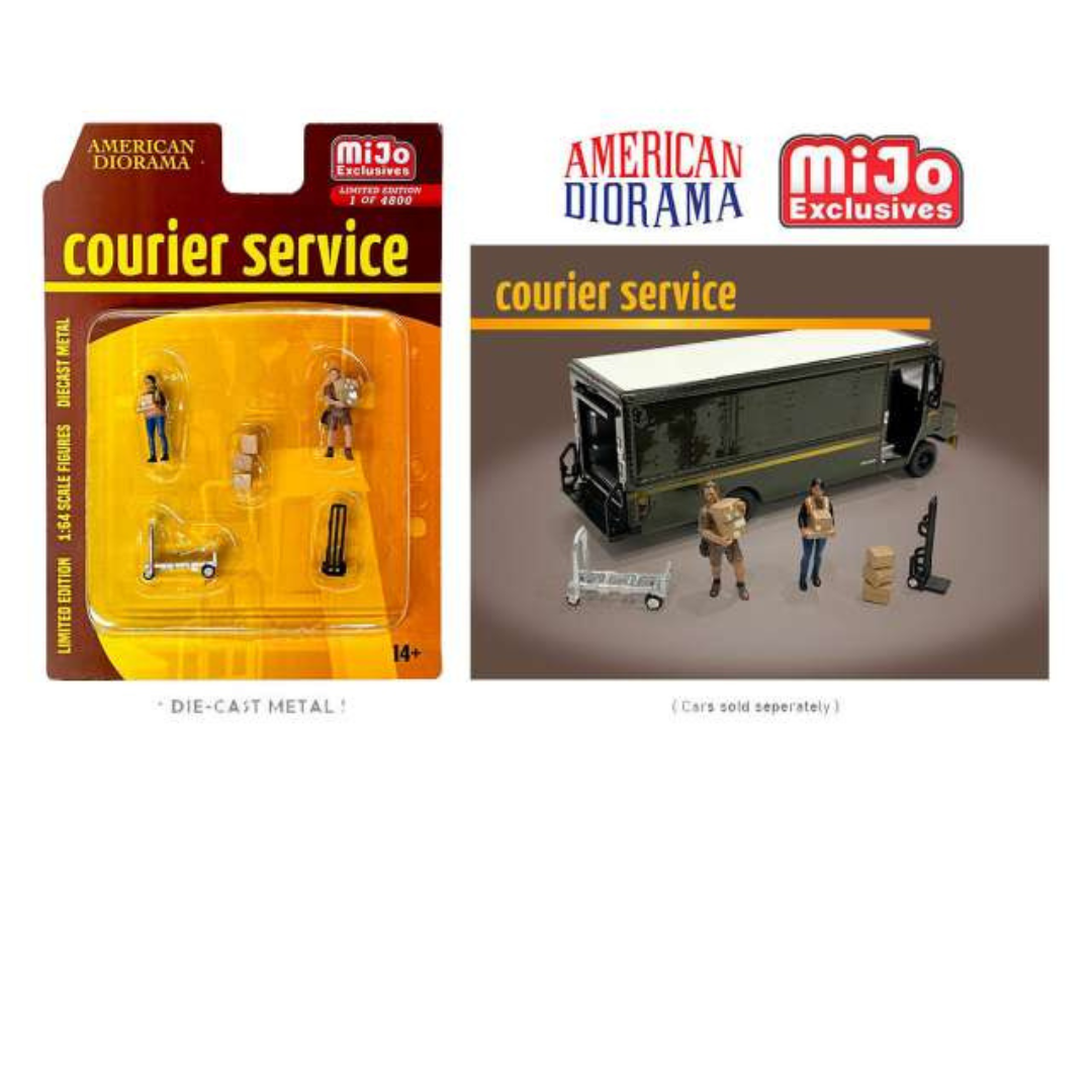 American Diorama Set Figuras de metal 1.64 Servicio de Mensajería / Almacén Mijo Exclusives Courier Service