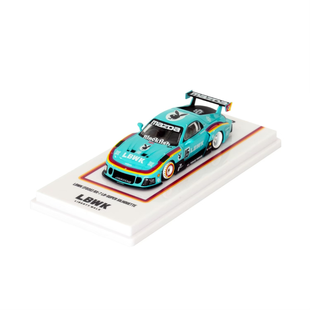 Inno64 LBWK Mazda RX7 FD3S LB Super Silhouette Azul Celeste Play boy