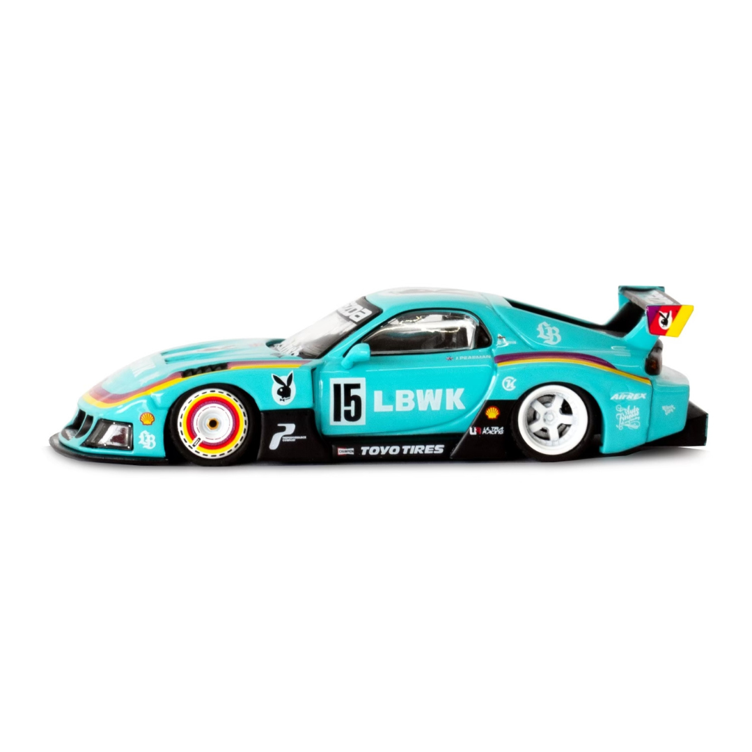 Inno64 LBWK Mazda RX7 FD3S LB Super Silhouette Azul Celeste Play boy