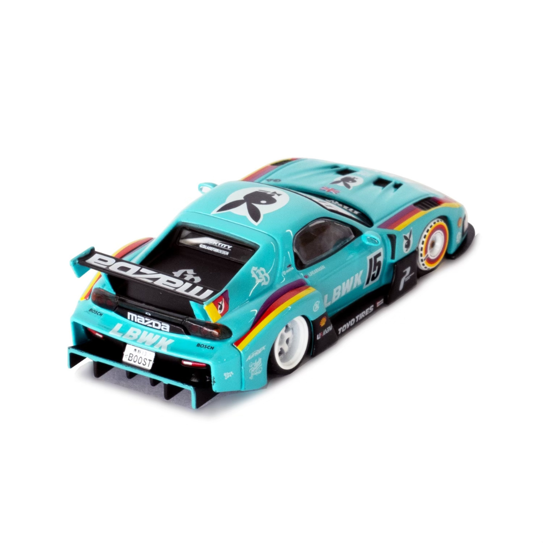 Inno64 LBWK Mazda RX7 FD3S LB Super Silhouette Azul Celeste Play boy