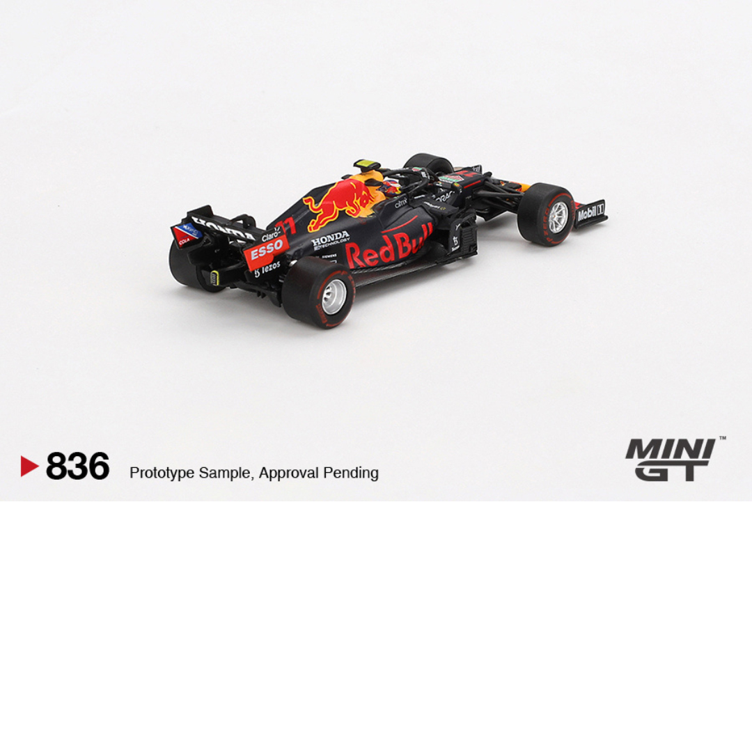 MINI GT Red Bull RB16B #11 Sergio Perez Ganador del Gran Premio de Azerbaiyán 2021 # 836