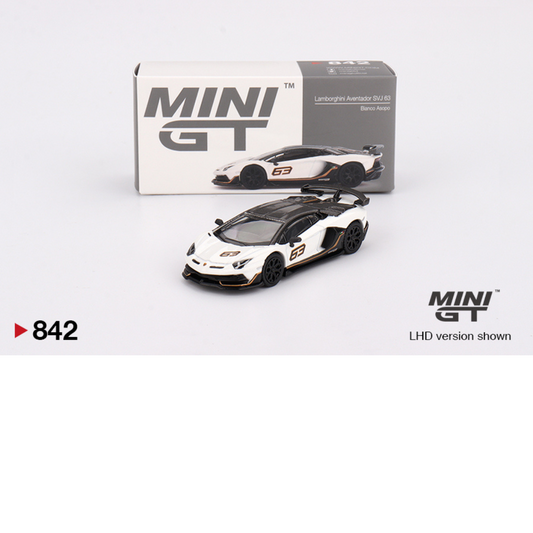 Minigt LAMBORGHINI AVENTADOR SVJ 63 BIANCO ASOPO 2022 # 842 1.64 Blanco