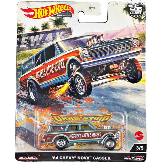Hot Wheels Premium 1964 Chevrolet Nova Gasser Dragstrip series Car Culture 1.64