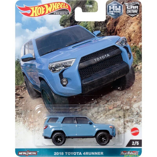Hot Wheels Premium 2018 Toyota 4Runner Azul HW OFF ROAD